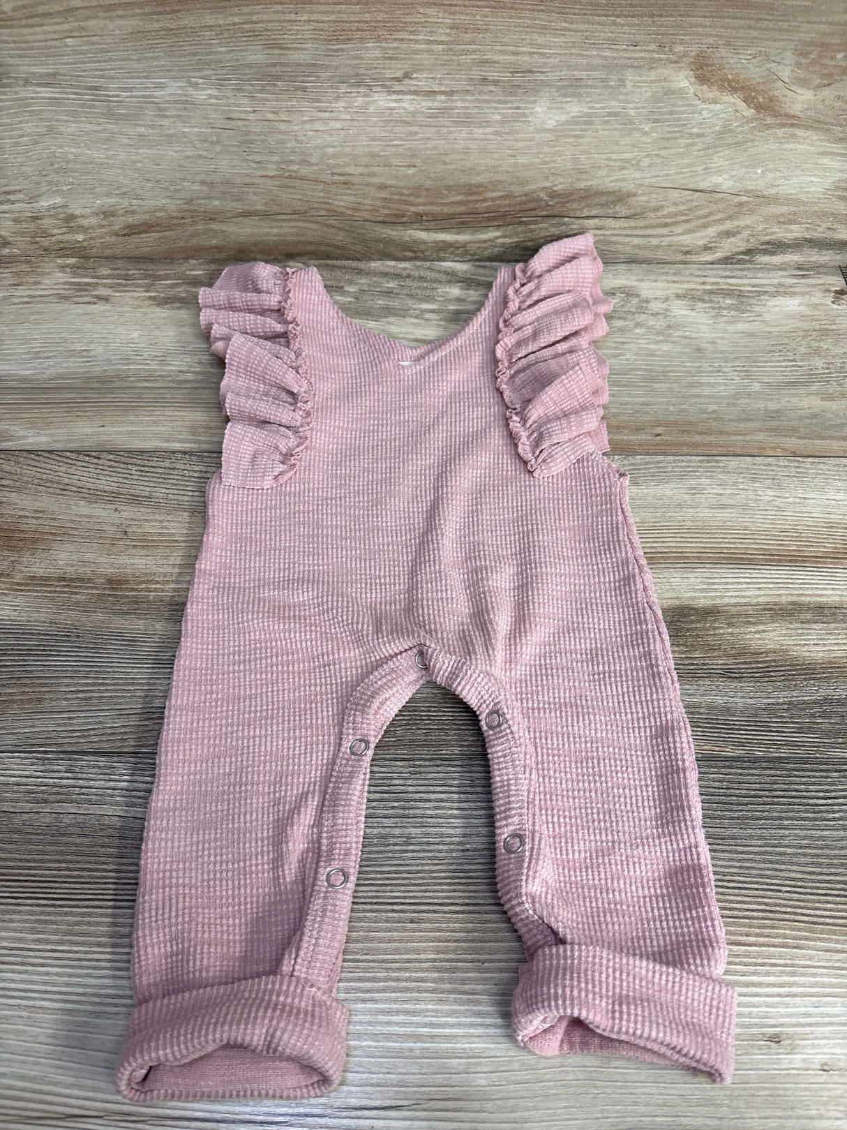 Littluns Textured Ruffle Sleeve Coverall Pink sz 6-9m