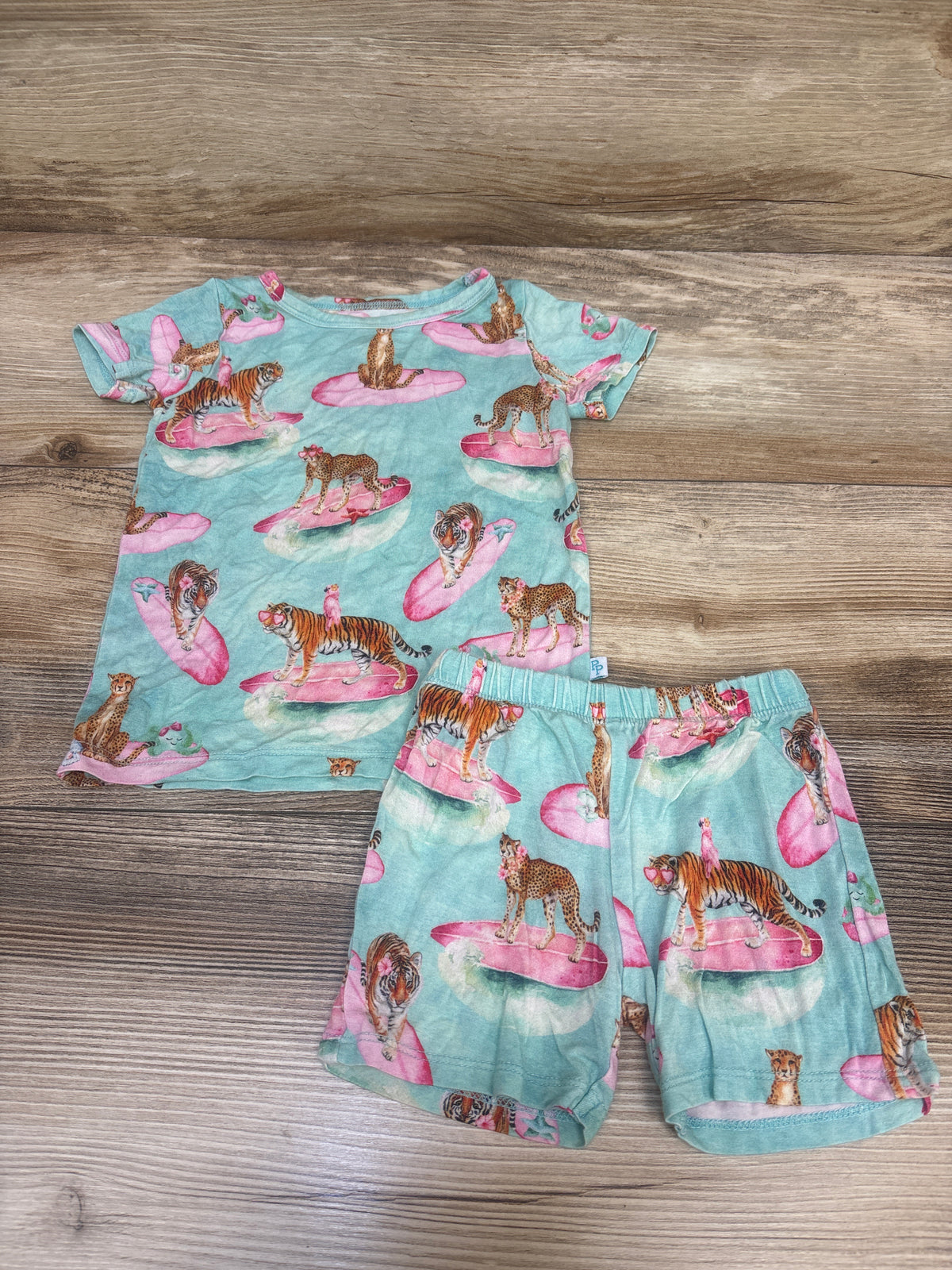 Posh P. 2pc Bamboo Pajama Set Teal sz 12-18m