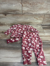 Little Lass 3pc Floral Velour Sweatshirt & Bottoms Set Pink sz 6-9m
