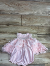NEW Nannette Baby 2pc Rosette Dress & Bloomers Set Pink sz 24m