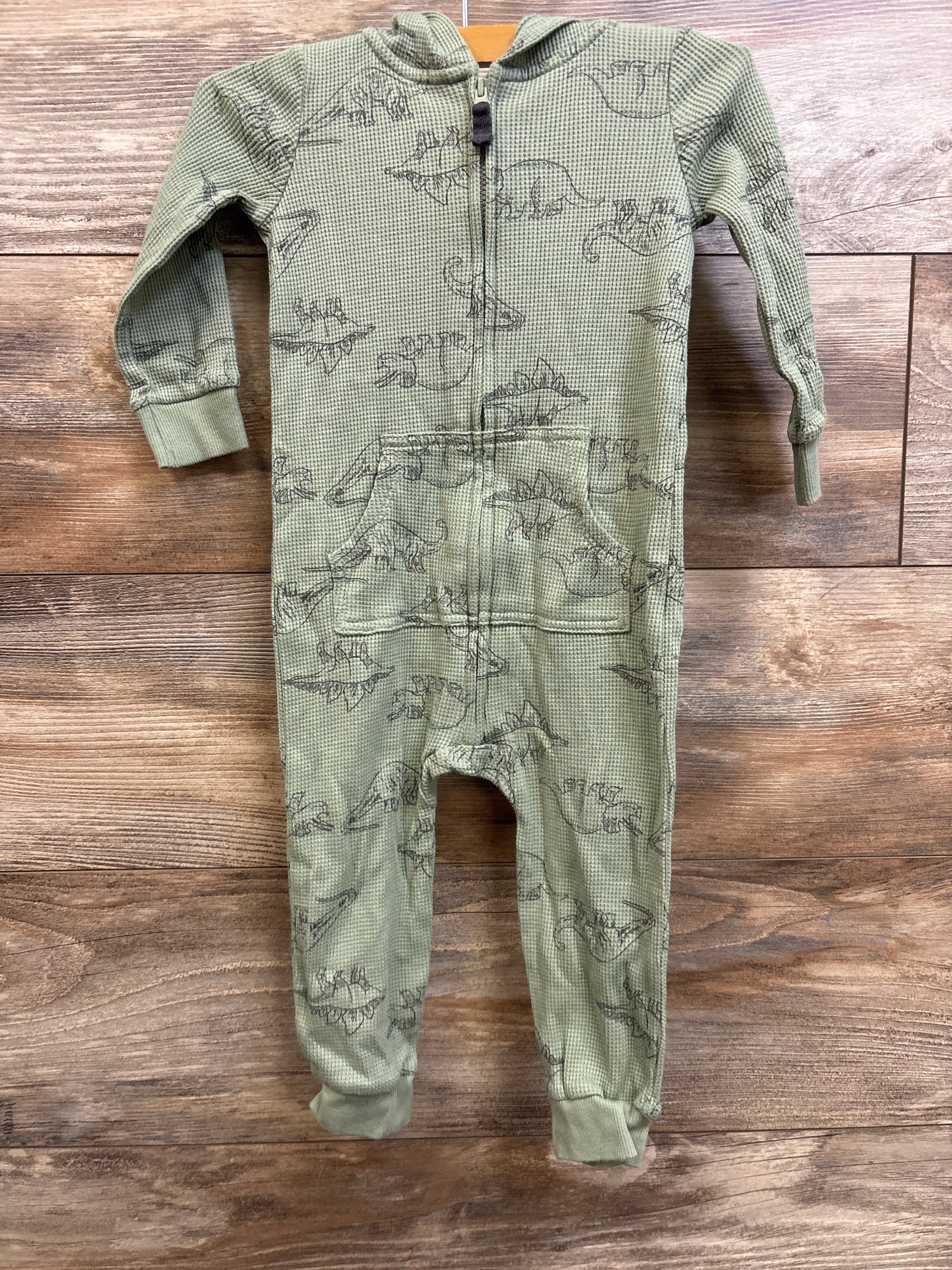 Carter's Waffle Knit Hooded Coverall Green sz 18m