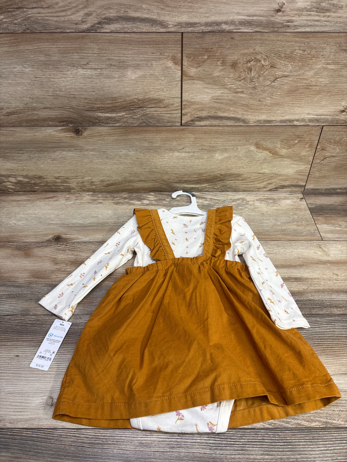 NEW Just One You 2pc Corduroy Skirtall & Bodysuit Set White sz 18m