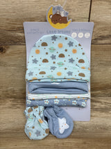 NEW Little Dreams 6pk Hat & Mittens Set Blue sz 0-12m