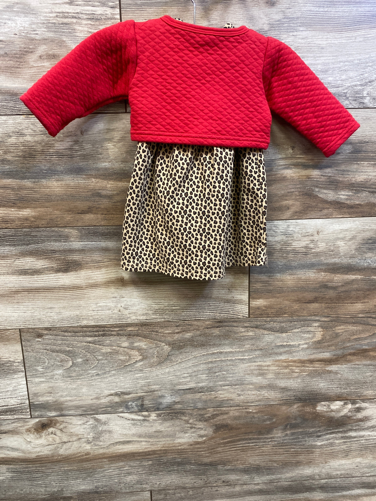 Hudson Baby 2pc Leopard Dress & Cardigan Set Red sz 9-12m