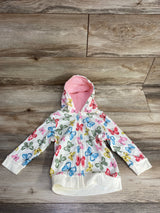 Touched By Nature Butterfly Full Zip Hoodie White sz 24m