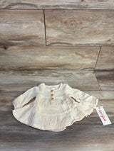 NEW Cat & Jack Muslin Henley Top & Bloomers Set Cream Newborn