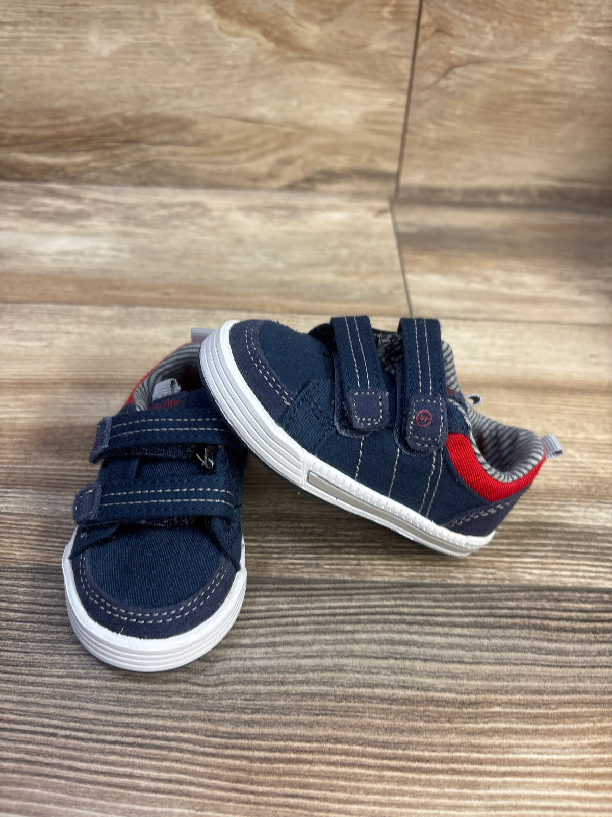 Stride Rite Logan Double Strap Sneakers Navy sz 4c