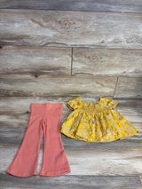 NWOT Cynthia Rowley 2pc Floral Smocked Shirt & Bottoms Yellow sz 24m