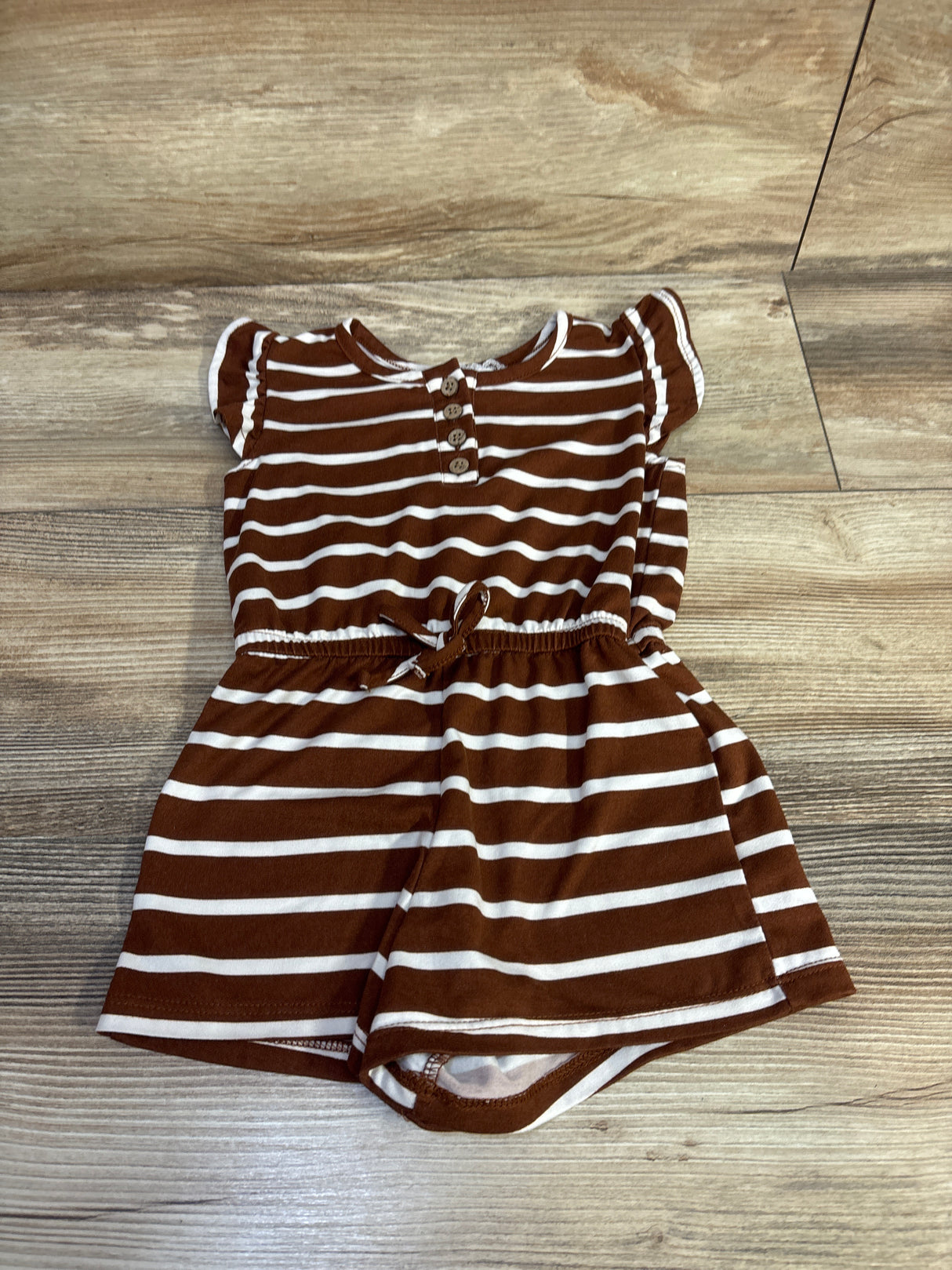 Btween Henley Striped Romper Brown sz 2T