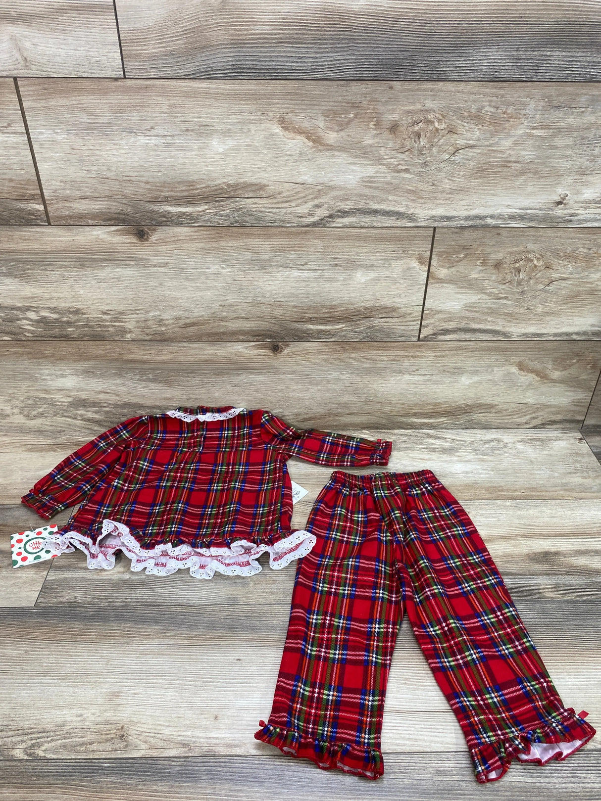 NEW Little Me 2pc Plaid Pajama Set Red sz 18m - Me n Mommy To Be