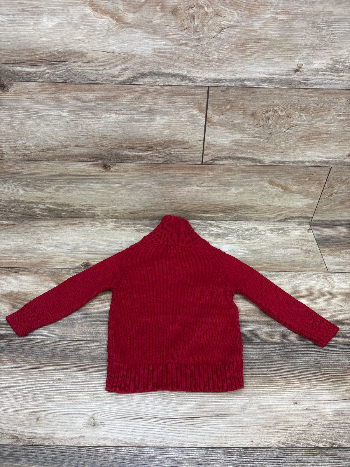 Cat & Jack Shawl Collar Cable Knit Sweater Red sz 2T