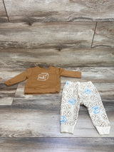 Cat & Jack 2pc Milk & Cookies Sweatshirt Set Brown sz 6-9m