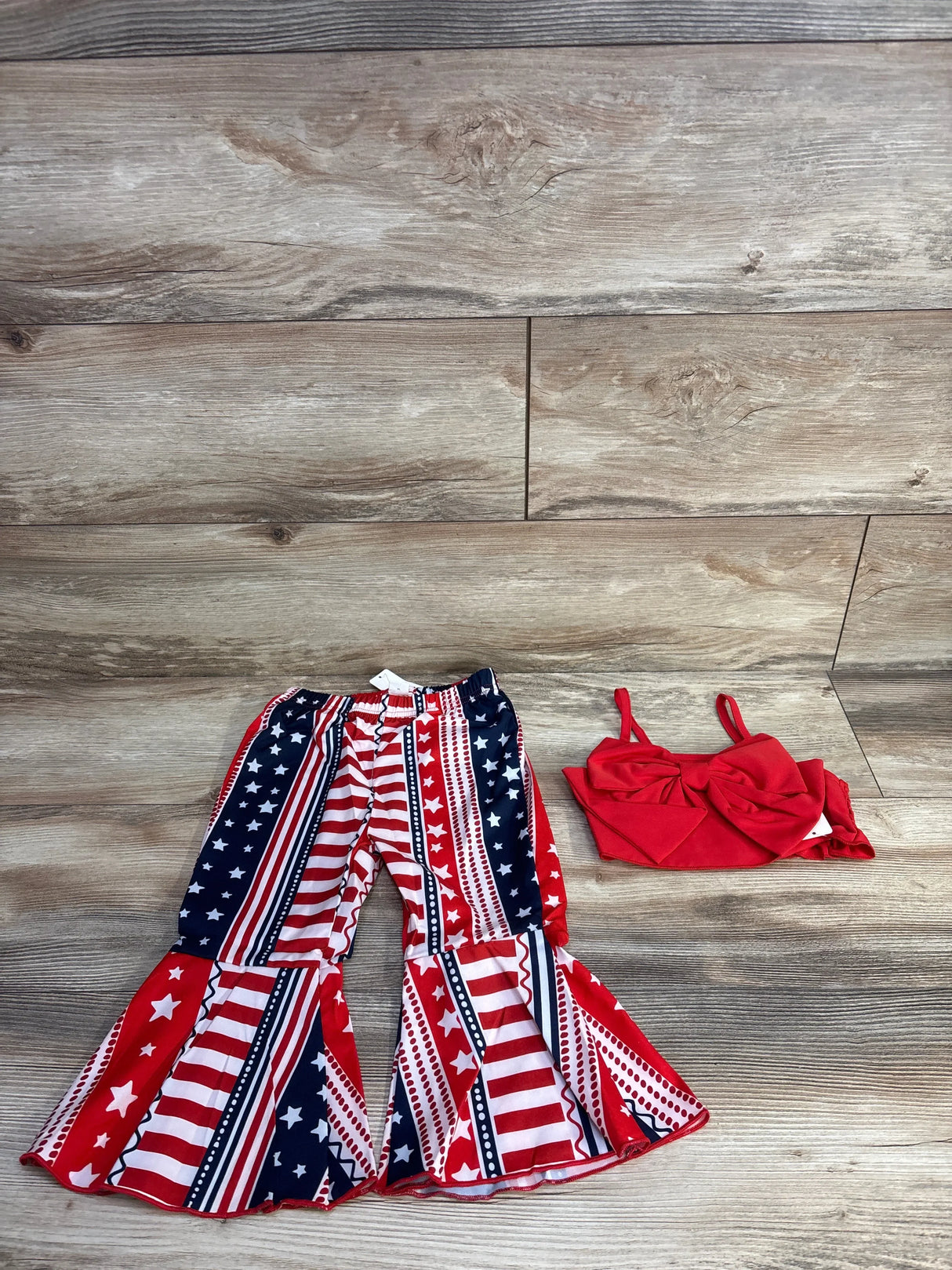 NEW Shein 2pc Fourth of July Top & Bottoms Set Red sz 18-24m