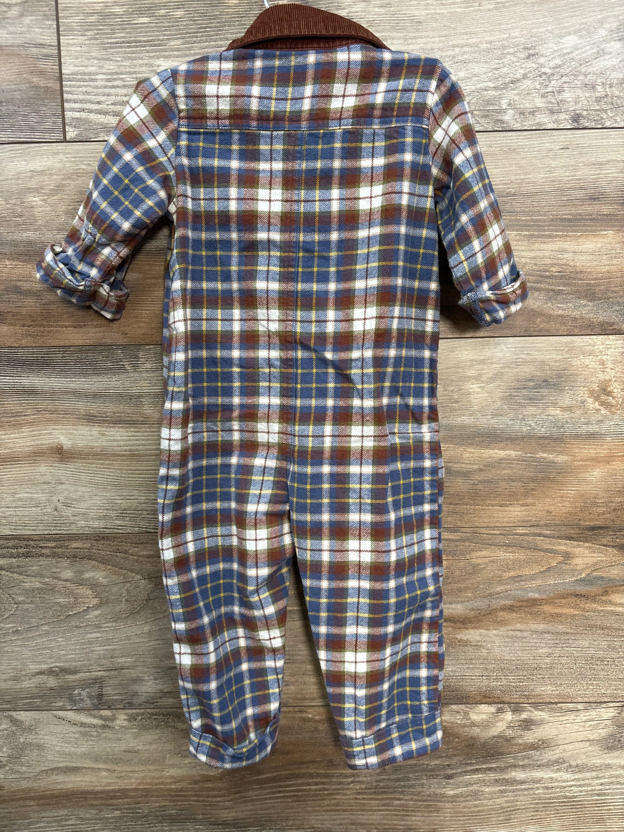 Carter's Plaid Button Up Coverall Brown sz 18m
