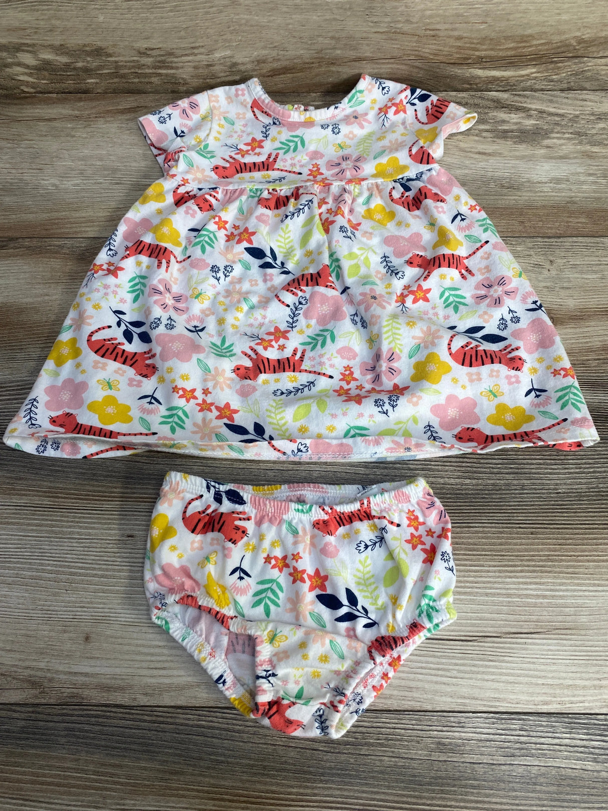 Wonder Nation 2pc Floral Dress & Bloomers White sz 18m