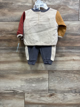 NEW Little Lad 2pc Smile Pullover Sweatshirt & Joggers Set Beige sz 0/3m
