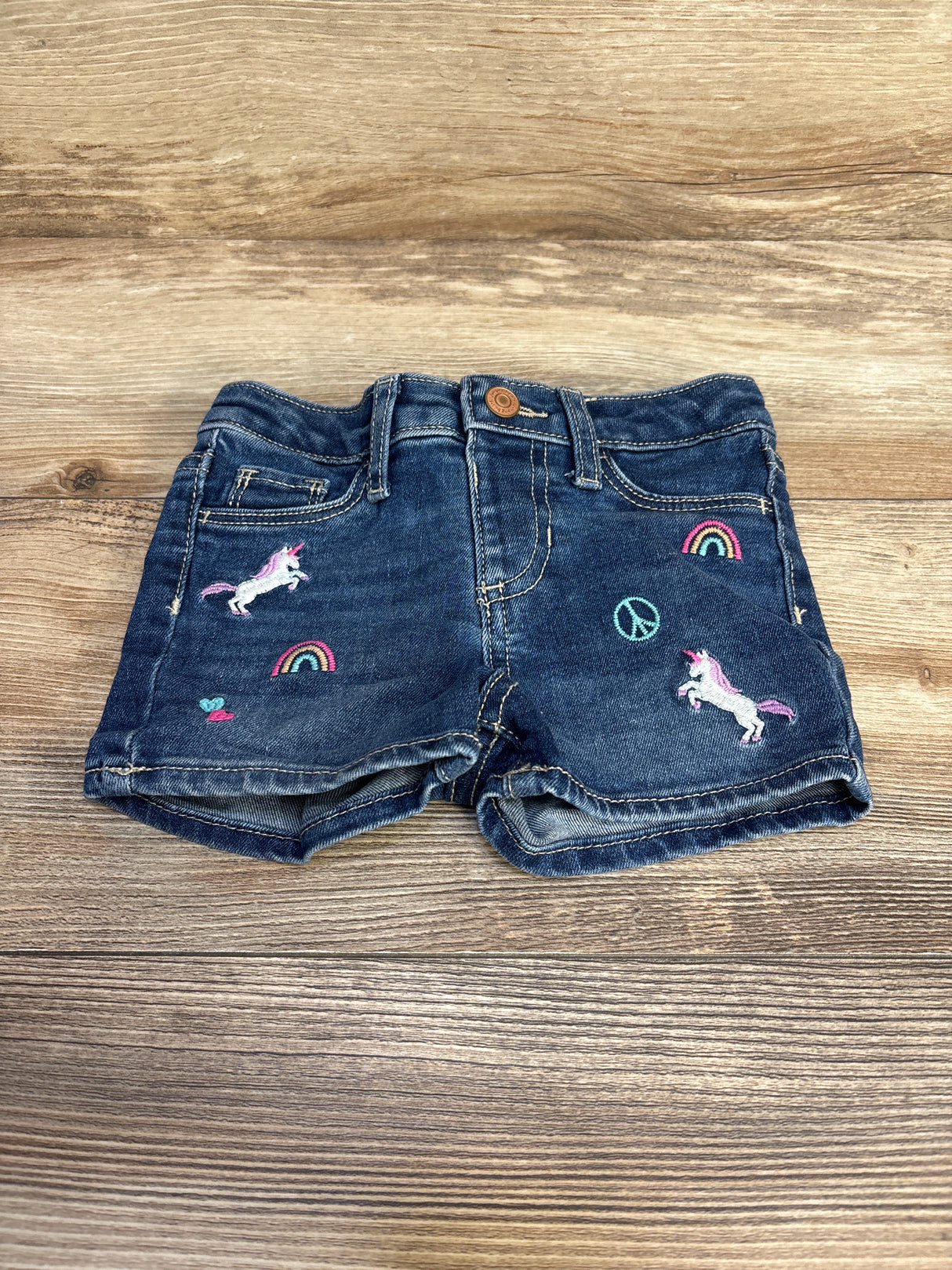 Jumping Beans Embroidered Denim Shorts Blue sz 18m