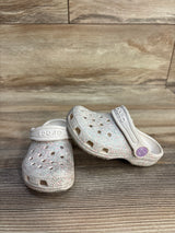 Crocs Classic Clogs White Glitter sz 7c