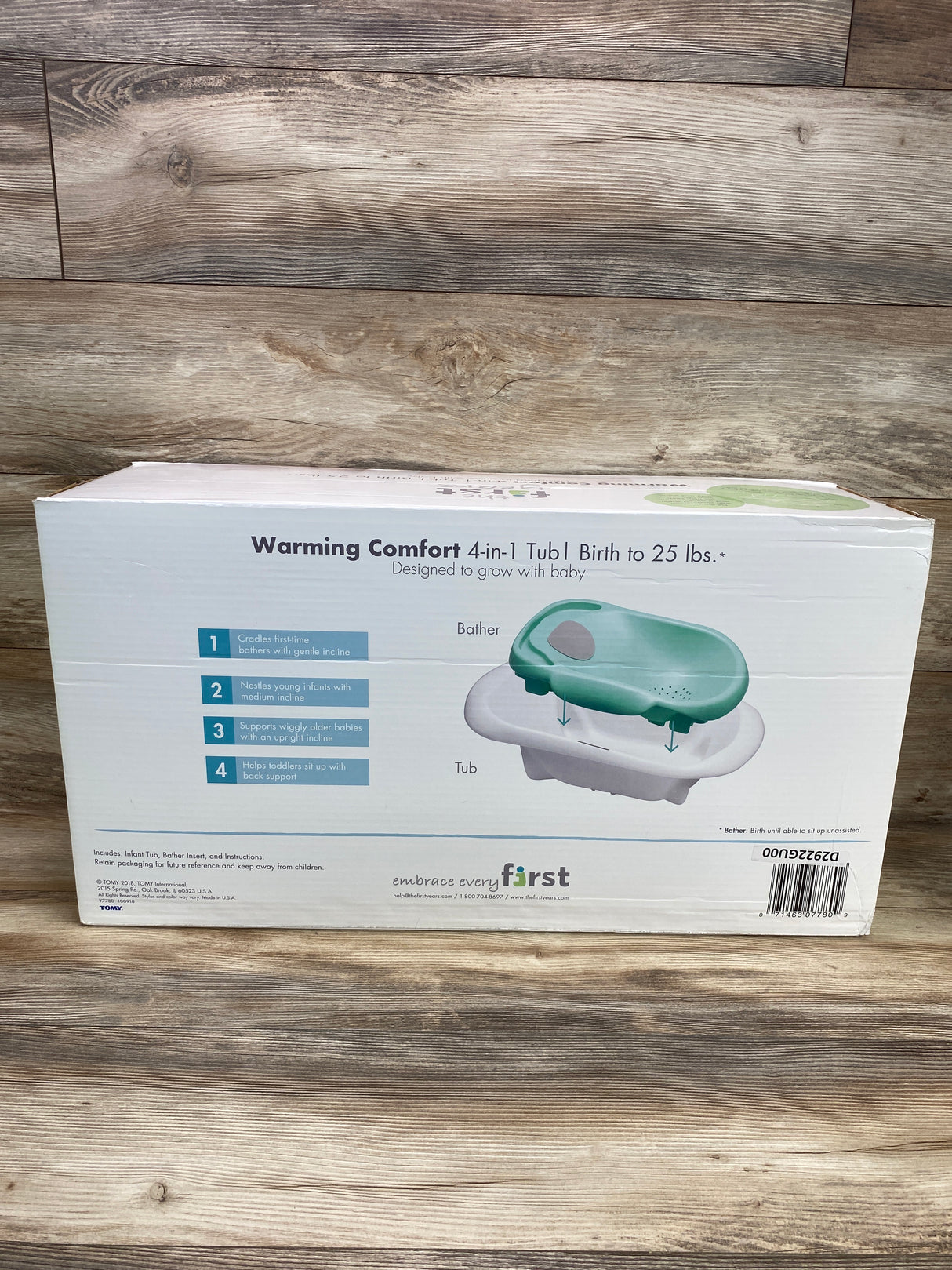 NEW The First Years 4-in-1 Warming Comfort Newborn to Toddler Tub