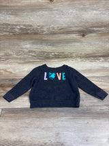 Cat & Jack Love Pullover Sweatshirt Grey sz 18m