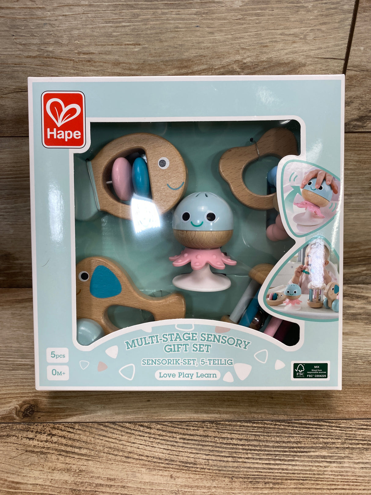 NEW Hape Wooden Multi-Stage Sensory 5pc Gift Set