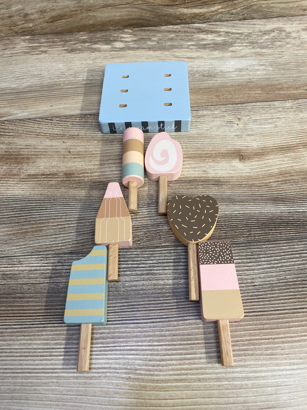Wooden Ice Cream Stick Playset, 7pc