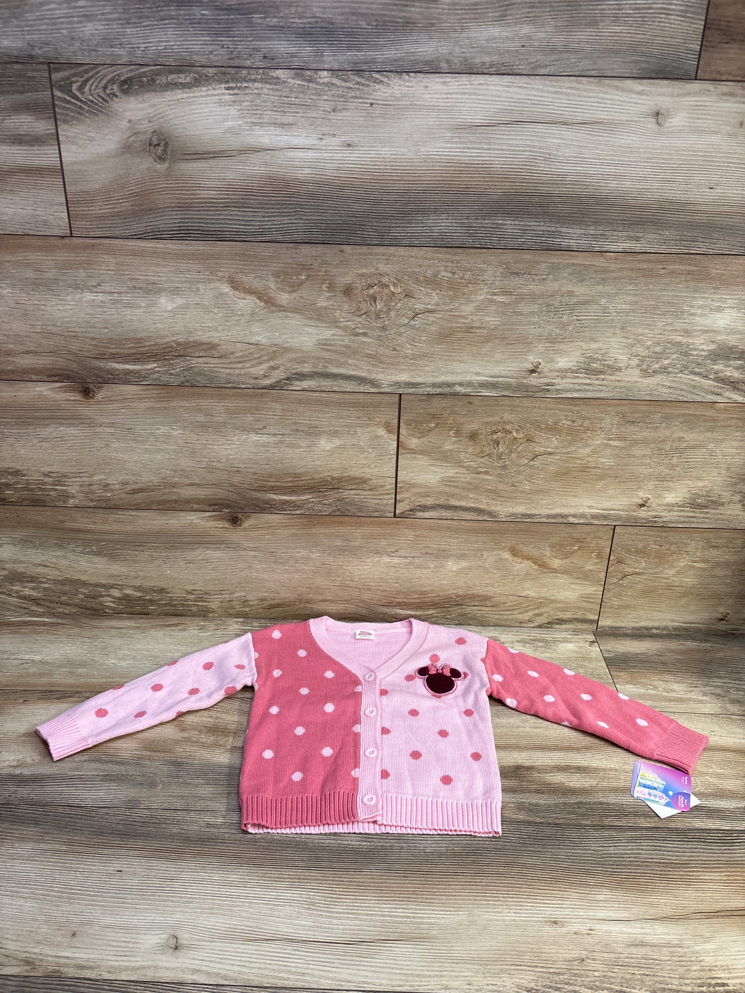 NEW Disney Junior Minnie Button-Up Knit Cardigan Pink sz 4T