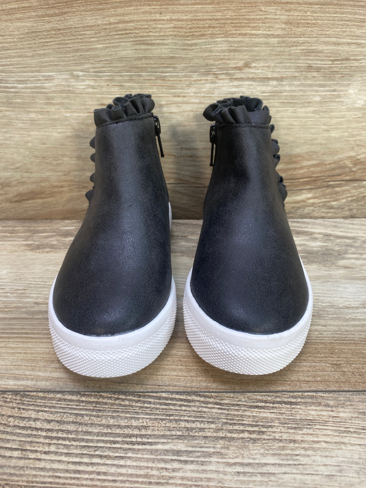 Wonder Nation Casual Ruffle Sneaker Booties Black Sz 9c