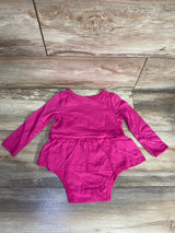 NEW Okie Dokie Long Sleeve Bodysuit Dress Catalina Pink sz 18m