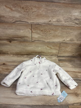 NEW Cat & Jack Embroidered Sherpa Quarter-Zip Jacket White sz 3T