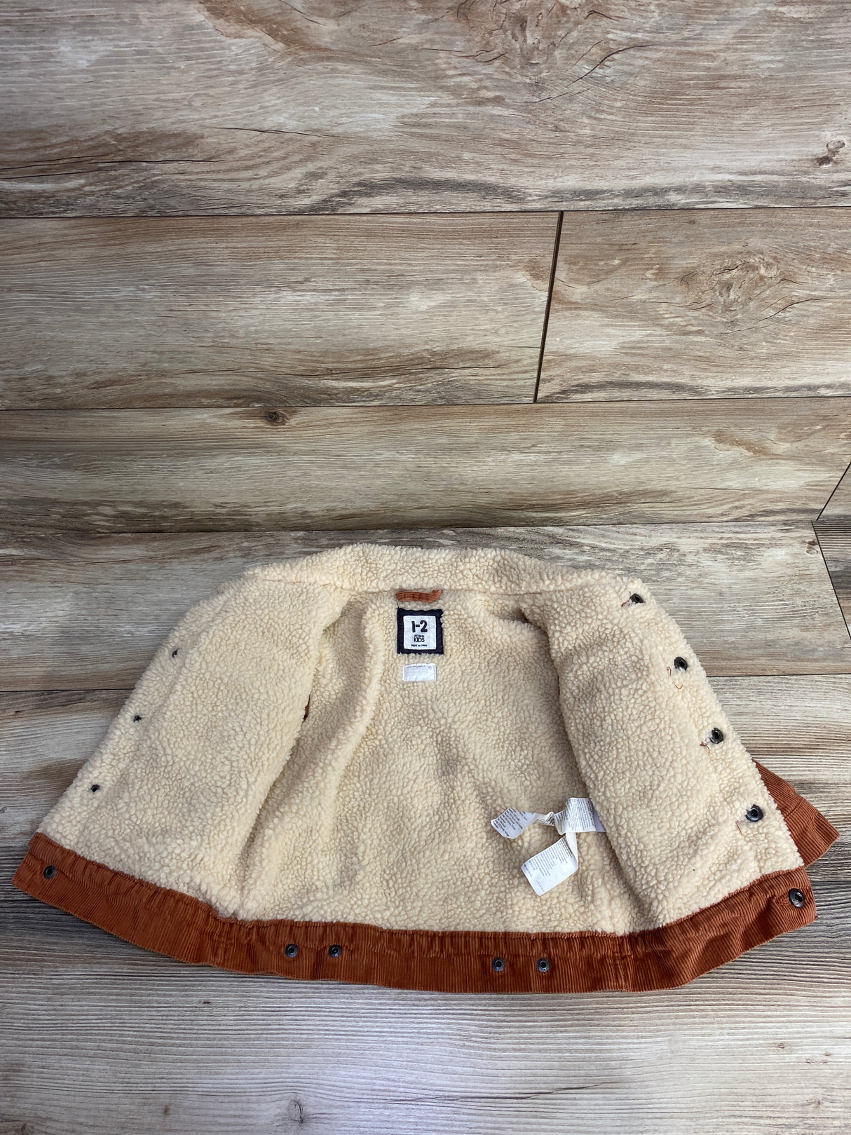 Cotton On Kids Jamie Cord Sherpa Jacket Terracotta sz 12-24m