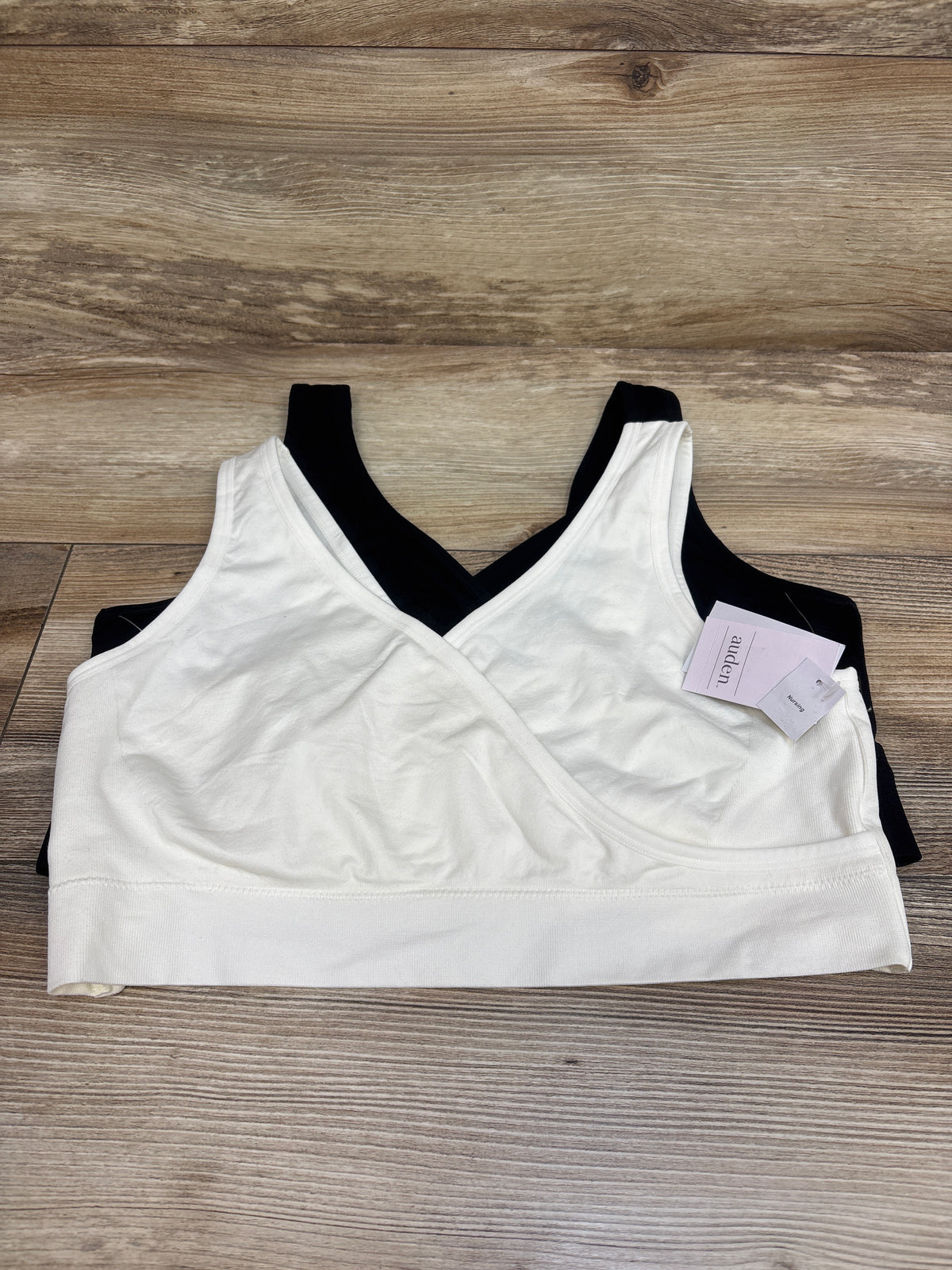 NEW Auden 2pk Unlined V-Neck Nursing Bralette - Black/White sz XXL