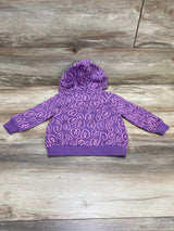 NEW Okie Dokie Purple Heart Fleece Full Zip Hoodie sz 12m