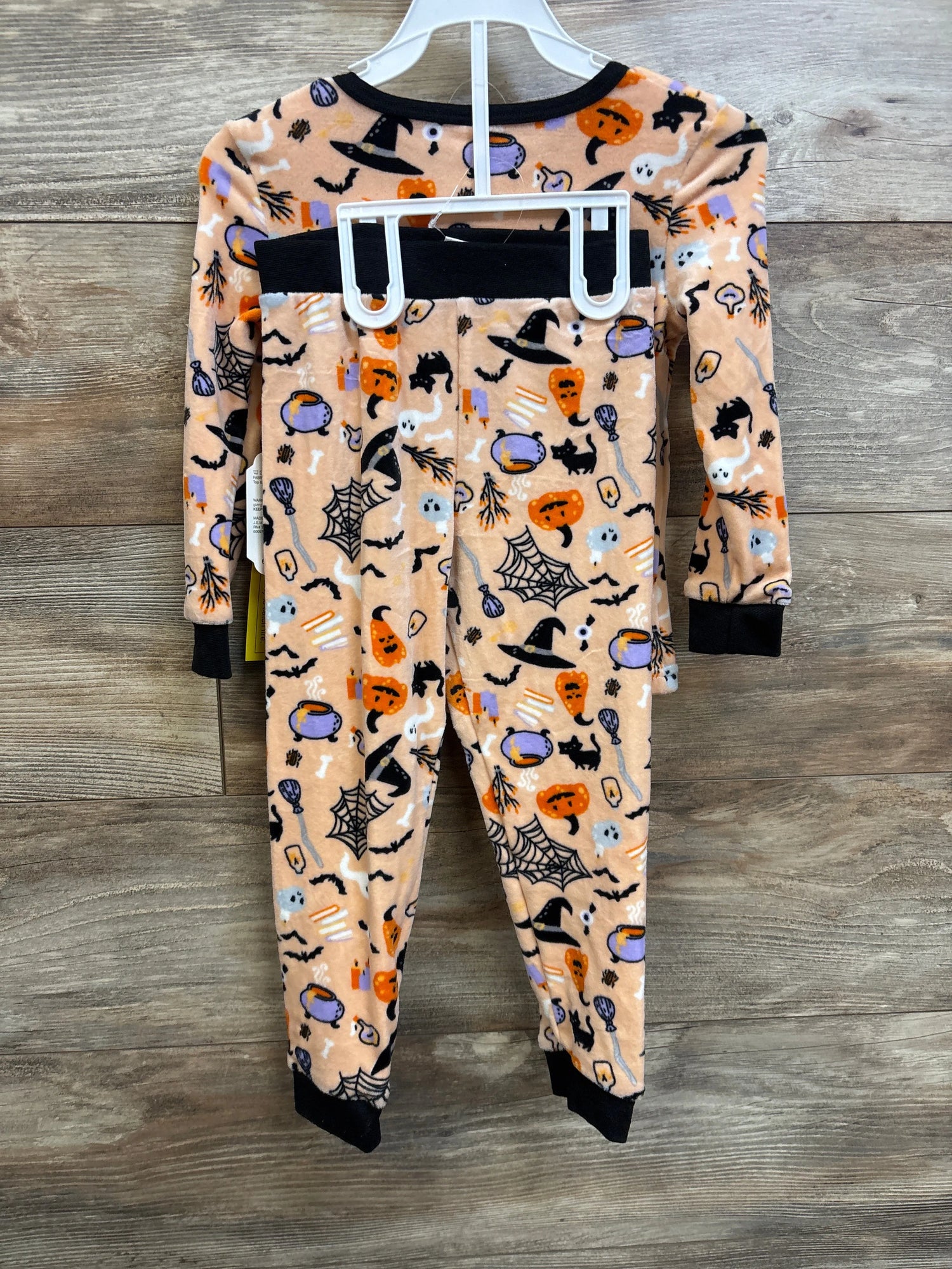 NEW Modern Kids 2pc Velour Halloween Pajama Set Orange sz 4T