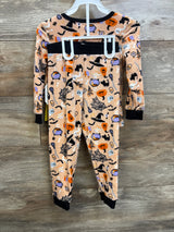 NEW Modern Kids 2pc Velour Halloween Pajama Set Orange sz 4T
