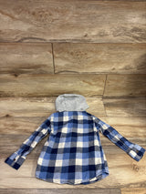 Carter's Hooded Button-Up Flannel Shirt Blue sz 3T
