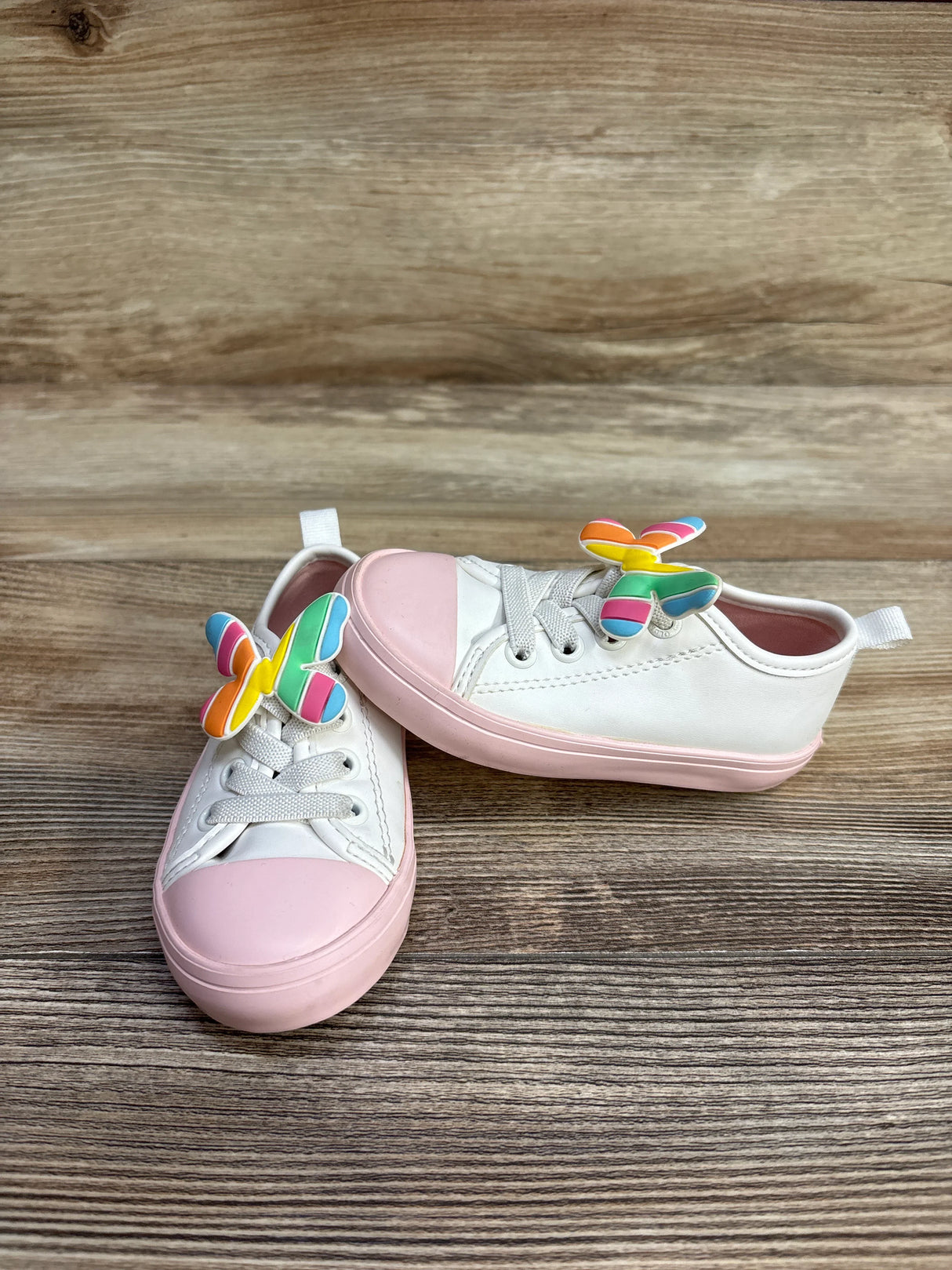 Old Navy Rainbow Butterfly Slip-On Sneakers Pink sz 5c
