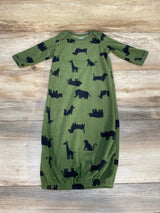 Carter's Fleece Animal Print Gown Green sz 3m