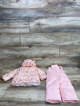 Carter's 2pc Leopard Print Snowsuit Set Pink sz 12m