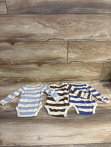 Carter's 3pk Striped Bodysuits Blue sz 3m