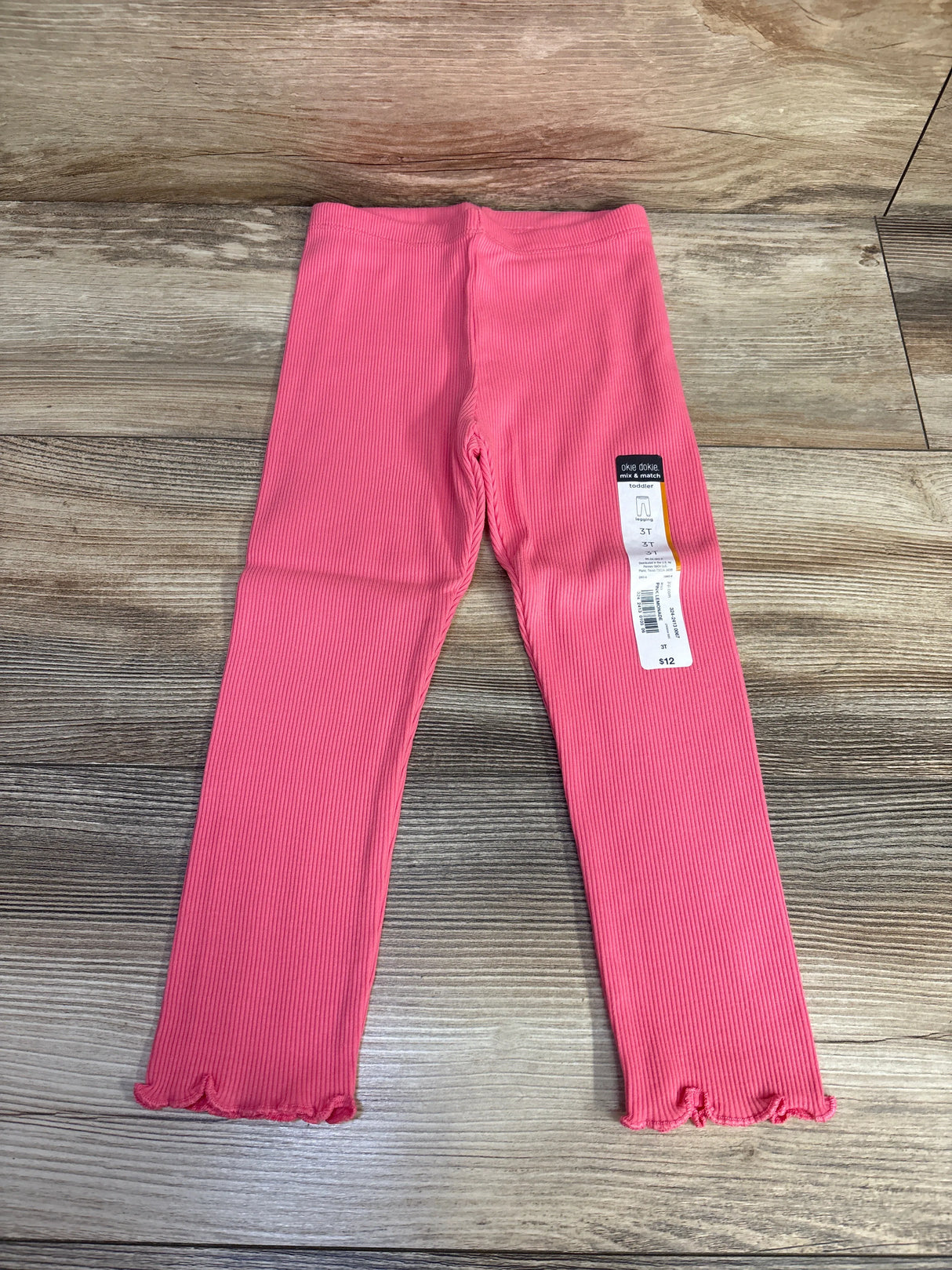 NEW Okie Dokie Ribbed Pink Leggings sz 3T