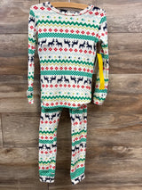 NEW Cat & Jack 2pc Velour Fair Isle Pajama Set White sz 5T