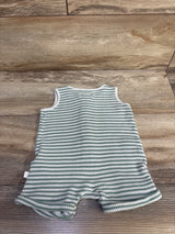 Little Planet Striped Henley Waffle Knit Romper Green sz 6m