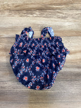 Janie and Jack 1pc Smocked Floral Swimsuit Navy sz 0-3m