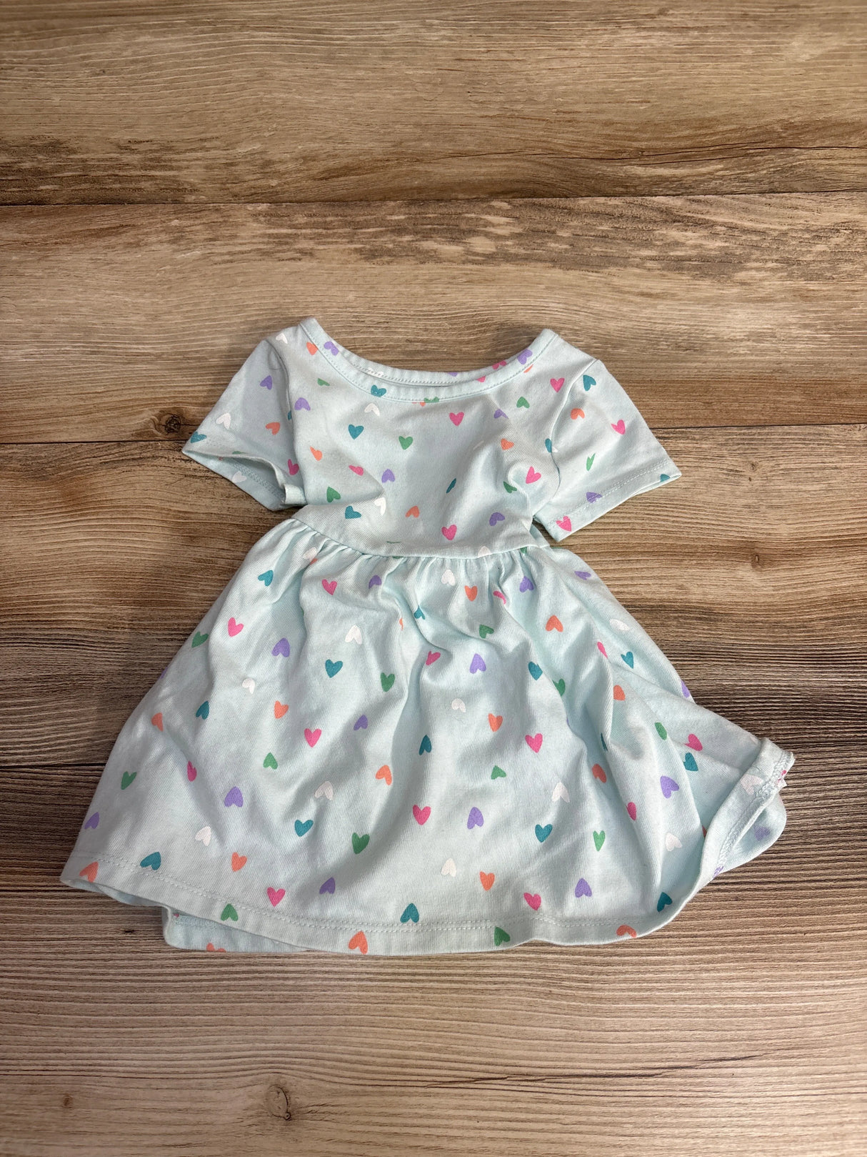 NWOT Cat & Jack Heart Print Dress & Bloomers Set Light Blue sz 12m