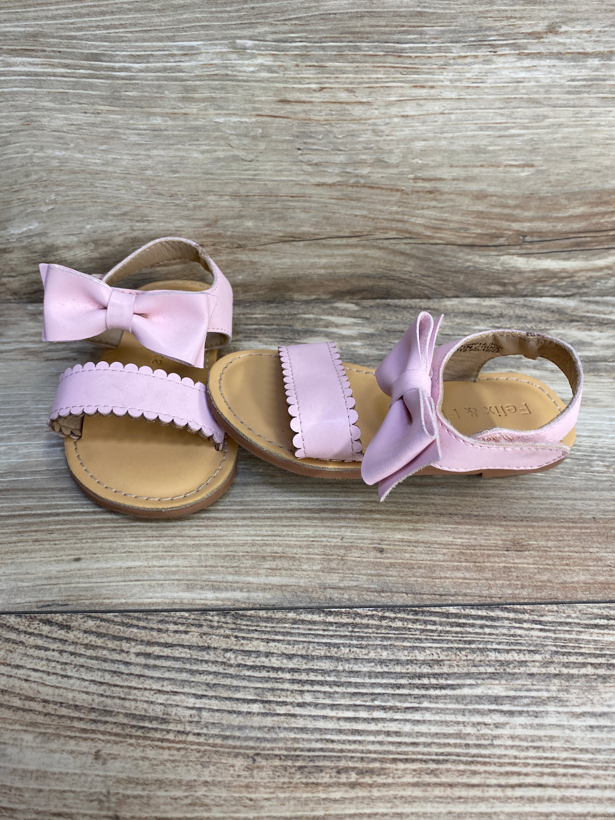 Felix & Flora Open-Toe Pink Bow Sandals sz 6c