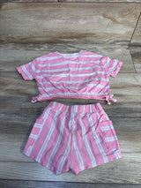 Old Navy 2pc Graphic T-Shirt & Shorts Set Pink sz 12-18m