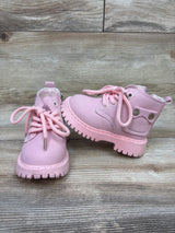 SZJBUY Side Zip Lace-Up Ankle Boots Pink sz 5c
