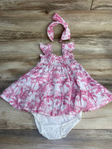 Janie and Jack 3pc The Emily Smocked Sundress White/Pink sz 12-18m - Me n Mommy To Be