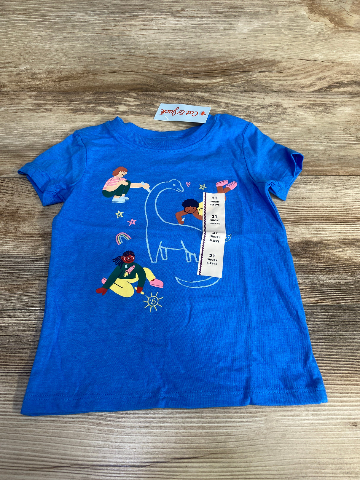 NEW Cat & Jack Chalk Drawing Shirt Blue sz 2T